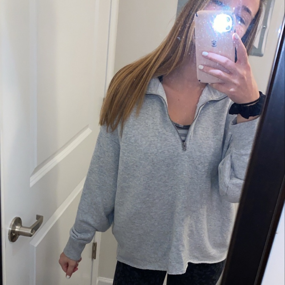 Aerie Grey Quarter Zip